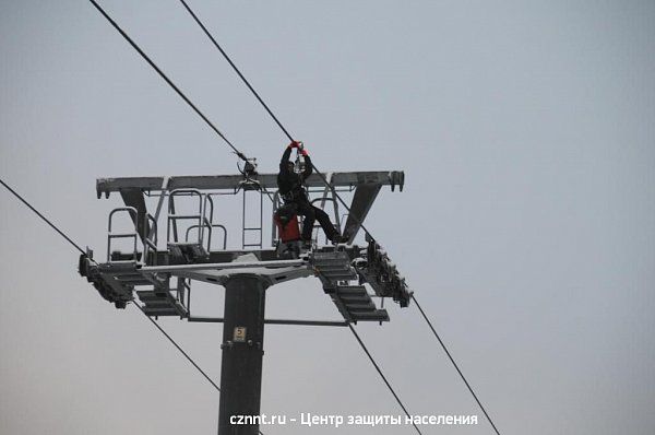 На горе Белой прошли очередные  учения спасателей и сотрудников комплекса (фоторепортаж)