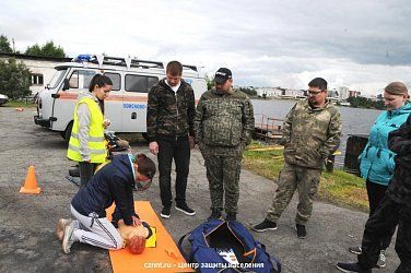 На Спасательной  станции прошли учения  спасателей и волонтеров