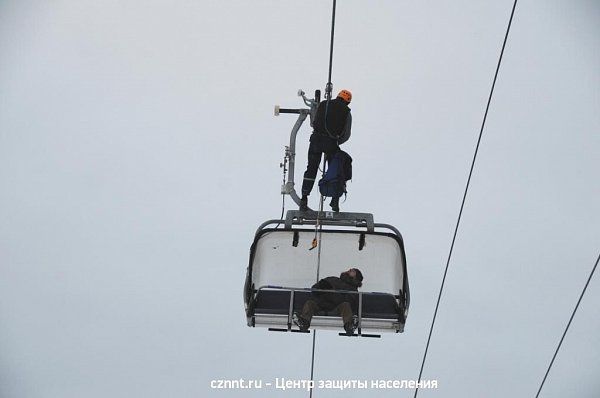 На горе Белой прошли очередные  учения спасателей и сотрудников комплекса (фоторепортаж)