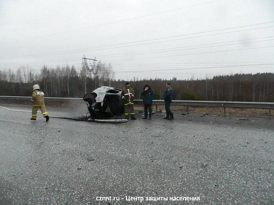 ДТП с  возгоранием   одной из машин произошло  у п.Горноуральский
