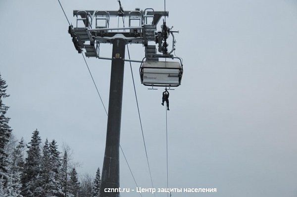 На горе Белой прошли очередные  учения спасателей и сотрудников комплекса (фоторепортаж)