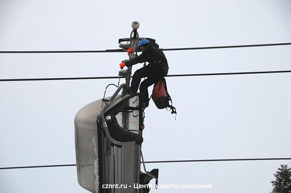 На горе Белой прошли очередные  учения спасателей и сотрудников комплекса (фоторепортаж)